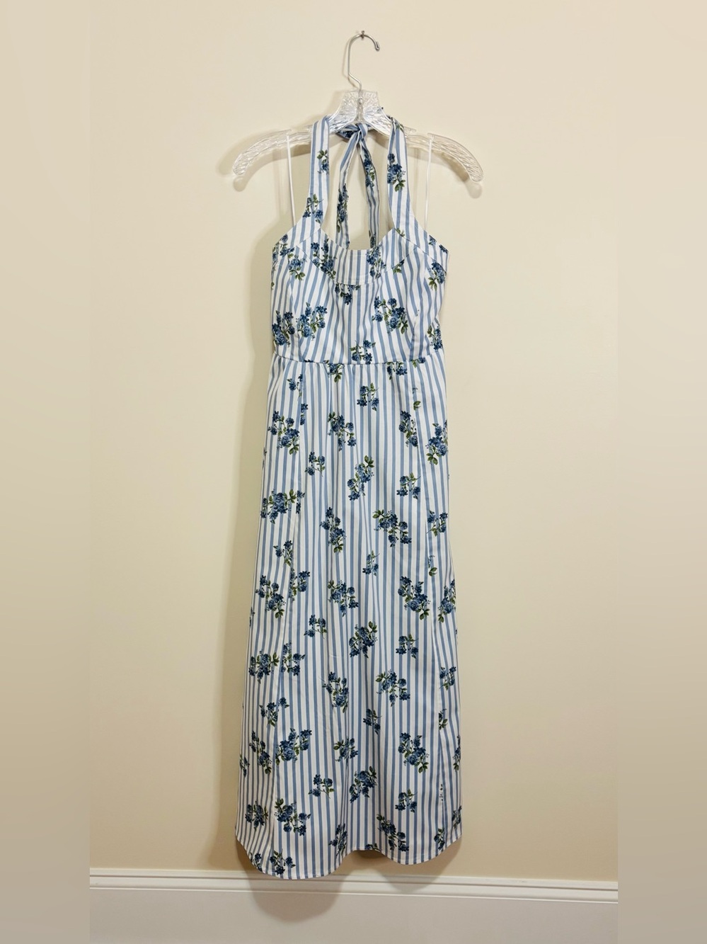 Laura Ashley Blue Floral Halter Maxi Dress - Picture 5 of 6